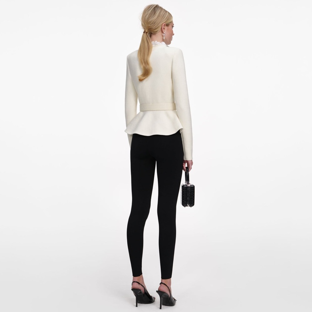 Self-Portrait NWOT CREAM CRYSTAL TRIM CARDIGAN - Picture 4 of 5